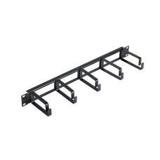 NMC-OK800H-1U-BK-2 Кабельный органайзер с металлическими кольцами, с отверстиями, 80мм, 2 шт.
