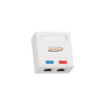 NMC-WO2SD2-WT Настенная розетка экранированная, кат.5e, 2 порта, на печатных платах