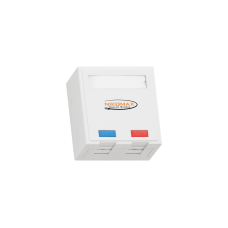 NMC-WO2SE2-FT-ST-WT Настенная розетка экранированная, кат.6, 2 порта, на модулях серии FT