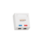 NMC-WO2SE2-WT Настенная розетка экранированная, кат.6, 2 порта, на печатных платах