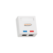 NMC-WO2UD2-WT Настенная розетка неэкранированная, кат.5e, 2 порта, на печатных платах