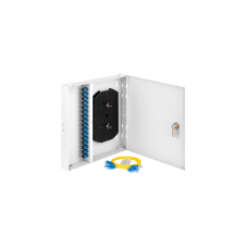 NMF-WP16SCUS2-IP-ES-GY Оптический кросс NIKOMAX настенный, укомплектованный на 16 портов SC/UPC, SM 9/125 OS2, полный комплект