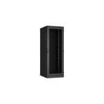 TFA-478010-GHMH-BK Ш800хГ1000мм, стеклянная дверь, двухуровневые металлические стенки, черный