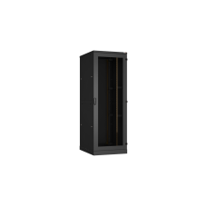 TFA-478010-GHMH-BK Ш800хГ1000мм, стеклянная дверь, двухуровневые металлические стенки, черный