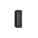 TFA-476010-WHWH-BK Ш600хГ1000мм, двухстворчатые перфорированные двери, двухуровневые металлические стенки, черный