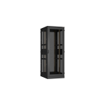 TFA-478010-GEWE-BK Ш800хГ1000мм, стеклянная дверь, двухуровневые перфорированные металлические стенки, черный