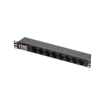 TLK-RSC08-MTF-01-BK 8 гнезд Schuko, 10 A, горизонтальный, алюминиевый корпус