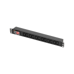 TLK-RSA12-MTF-01-BK 12 гнезд C13, 10 A, горизонтальный, алюминиевый корпус