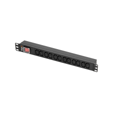TLK-RSA12-MTF-01-BK 12 гнезд C13, 10 A, горизонтальный, алюминиевый корпус