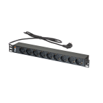 TLK-RSC09-M-04-BK 9 гнезд Schuko, 16 A, горизонтальный, алюминиевый корпус