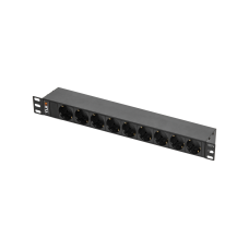 TLK-RSC09-MF-01-BK 9 гнезд Schuko, 10 A, горизонтальный, алюминиевый корпус