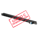 TLK-PSC12-MD-01-BK 12 гнезд Schuko, 10 A, вертикальный, алюминиевый корпус