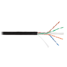 EC-UU004-6-PE-BK Кабель U/UTP 4 пары, Кат.6, одножильный, BC (чистая медь), внешний, PE до -40C, черный, 305м