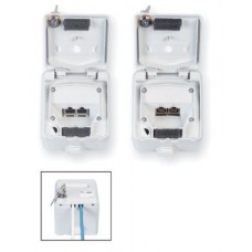 1711411-2 Настенная индустриальная розетка IP 44 для 2-х SL-гнезд с каб. зажимами