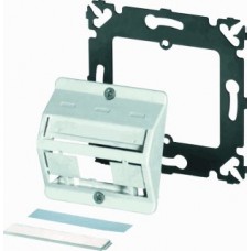 2-336614-1 Лицевая панель угловая DIN для 3 SL мод. гнезд, 50х50, наклонная, белая, + DIN рамка 80х8