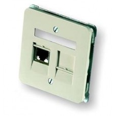 2-966223-1 Лицевая панель DIN одинарная,фронтальный ввод, со шторками, белая